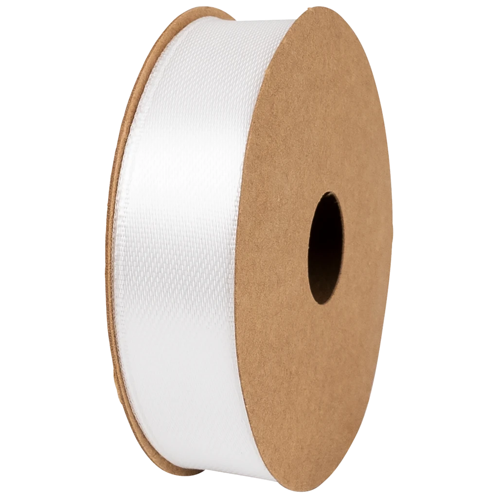 Geschenkband | Satin Polyester, 15 mm × 4 m, weiß