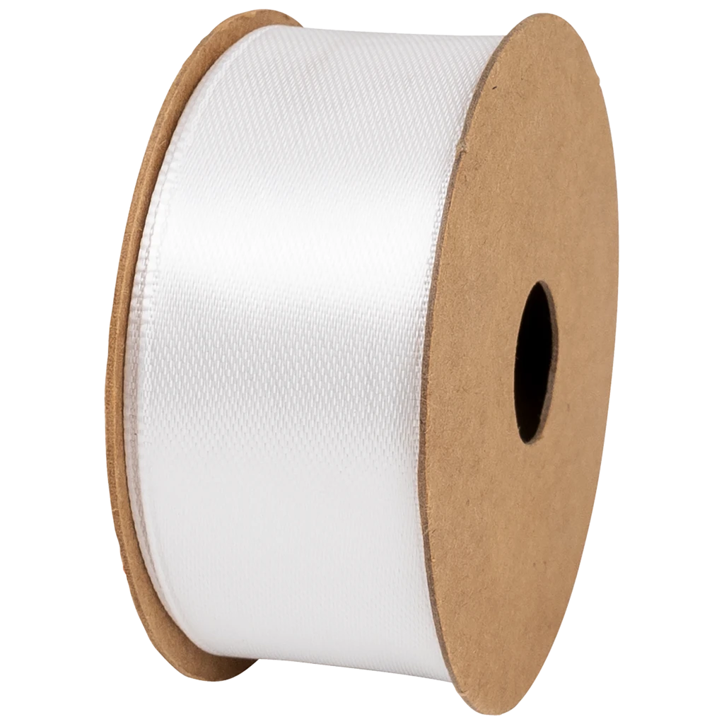 Geschenkband | Satin Polyester, 25 mm × 4 m, weiß