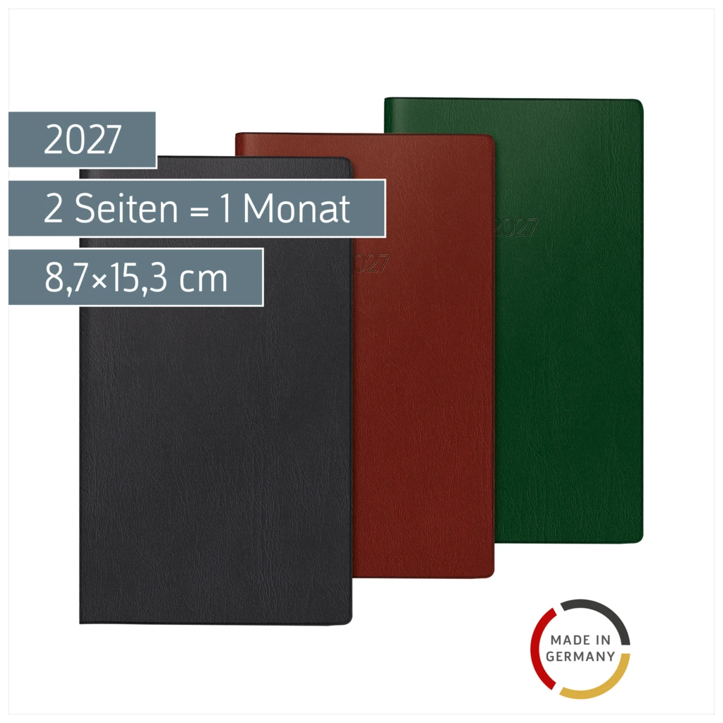 Taschenkalender 2027 | A6, Kunststoff, sortiert