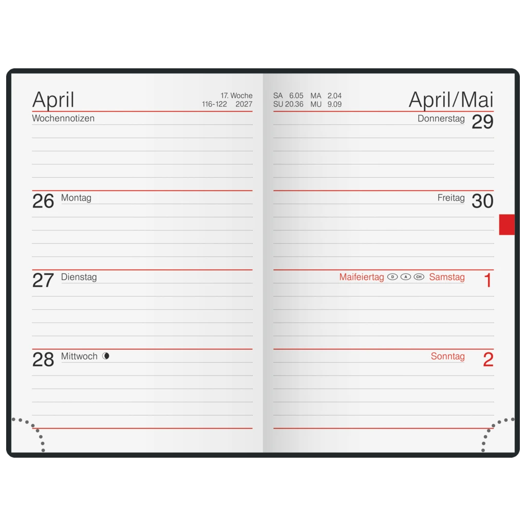 Taschenkalender Design Line Mod. partner/Industrie I 2027 „Shells“ | A7, Kunstleder