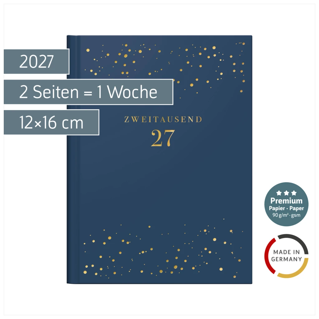 Taschenkalender Premium Young Line Mini 2027 „Starry Night“ | A6, Kunstleder