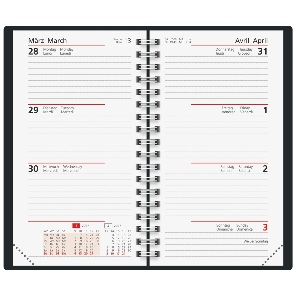 Taschenkalender Colour Line Mod. Taschenplaner int. 2027 | A6, Papier, blau