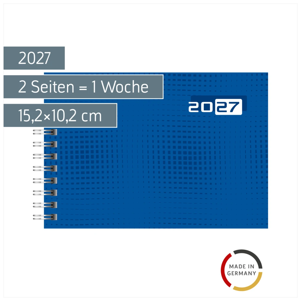 Taschenkalender Colour Line Mod. Septimus 2027 | A6 quer, Papier, blau