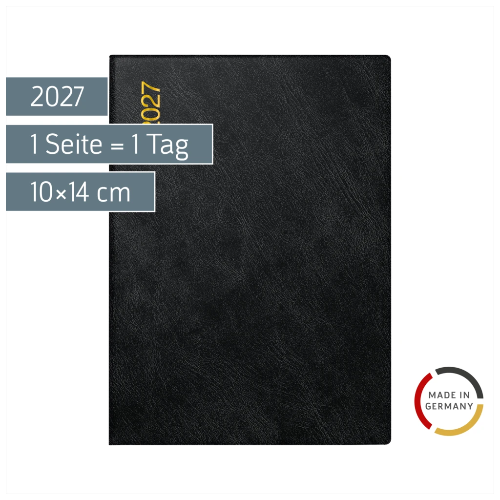 Taschenkalender Mod. Technik III 2027 | A6, Kunststoff, schwarz