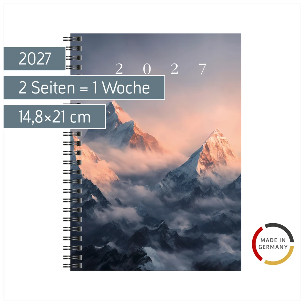 Buchkalender Design Line Mod. Timing 1 2027 „Mountain“ | A5, Papier