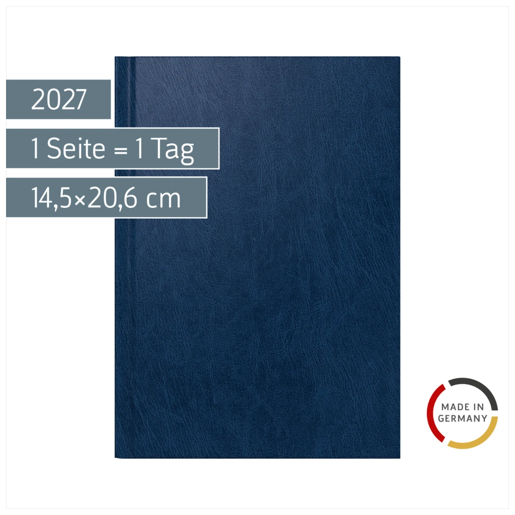 Buchkalender Mod. Chefplaner 2027 | A5, Kunststoff, dunkelblau