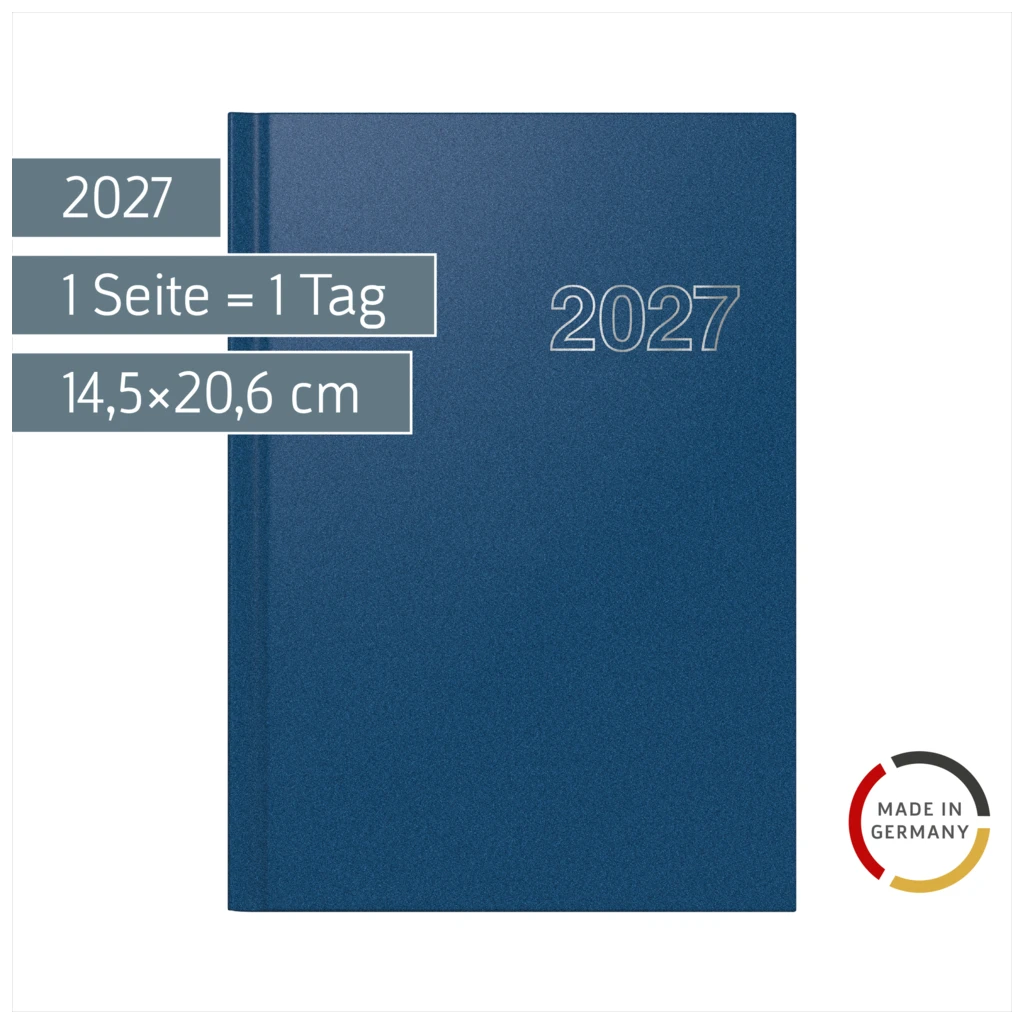 Buchkalender Mod. Chefplaner 2027 | A5, Kunststoff, blau