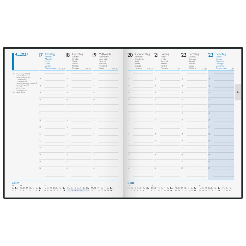 Buchkalender 2027 | 20,8×25,8 cm, Kunststoff, schwarz