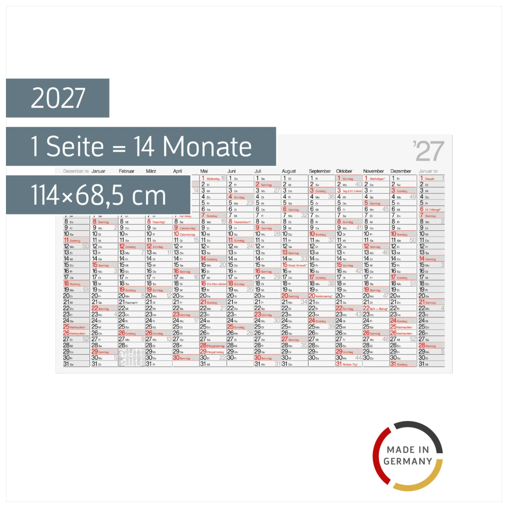 Plakatkalender Mod. Office II 2027 | 114×68,5 cm