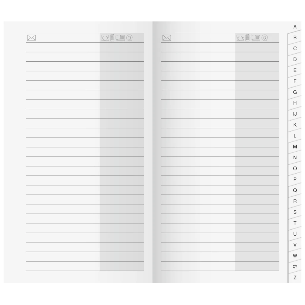 Adress-Registerheft | 8,7×15,3 cm, Karton, weiß