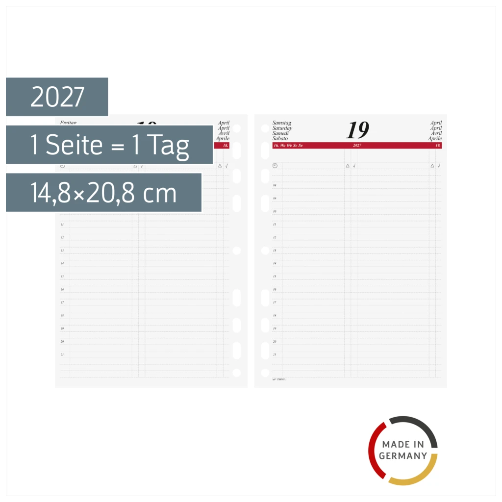 Tageskalendarium Timing 1 2027 | A5