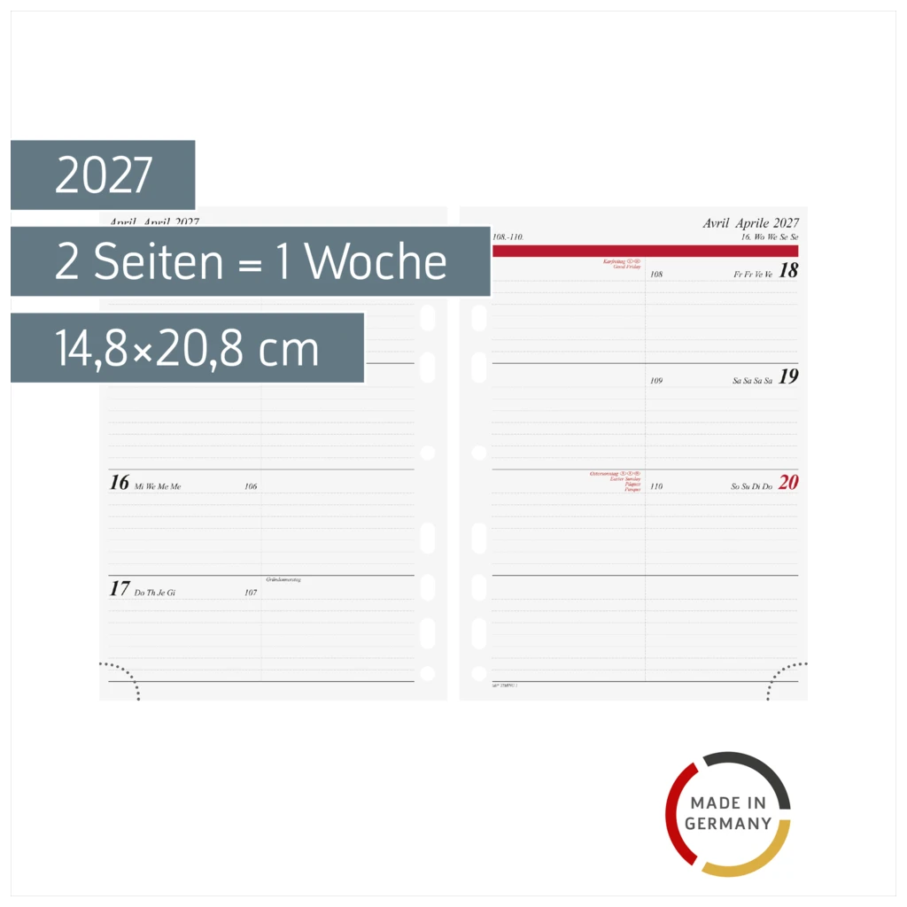 Wochenkalendarium Timing 1 2027 | A5