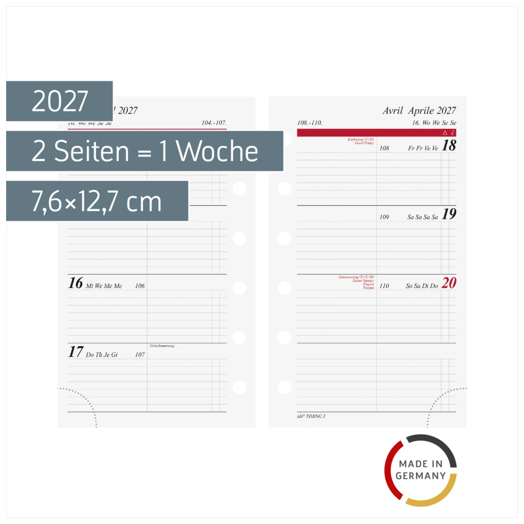 Wochenkalendarium Timing 3 2027 | A7